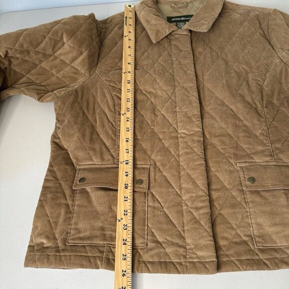 Eddie Bauer Quilted Jacket 2XL Tan Corduroy Barn Chore - Picture 5 of 11